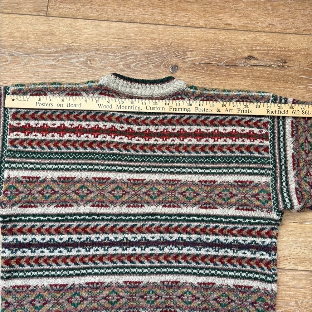 VTG Woolrich Mens Large Ski Sweater Wool Aztec Nordic FairIsle Made in Hong Kong